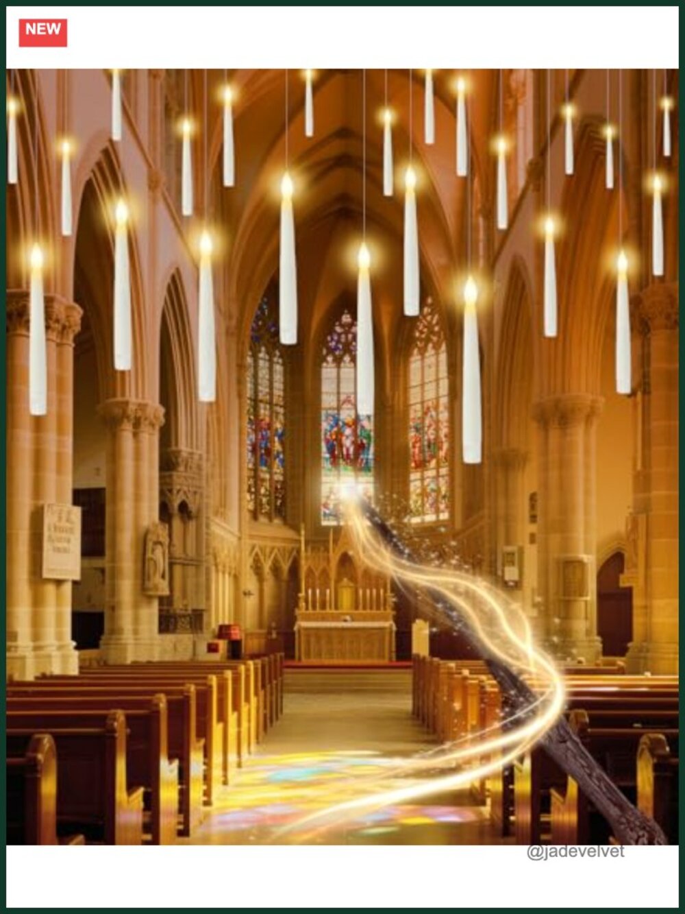 32pc Floating Candles with Wand Remote Flameless LED Hanging Candles